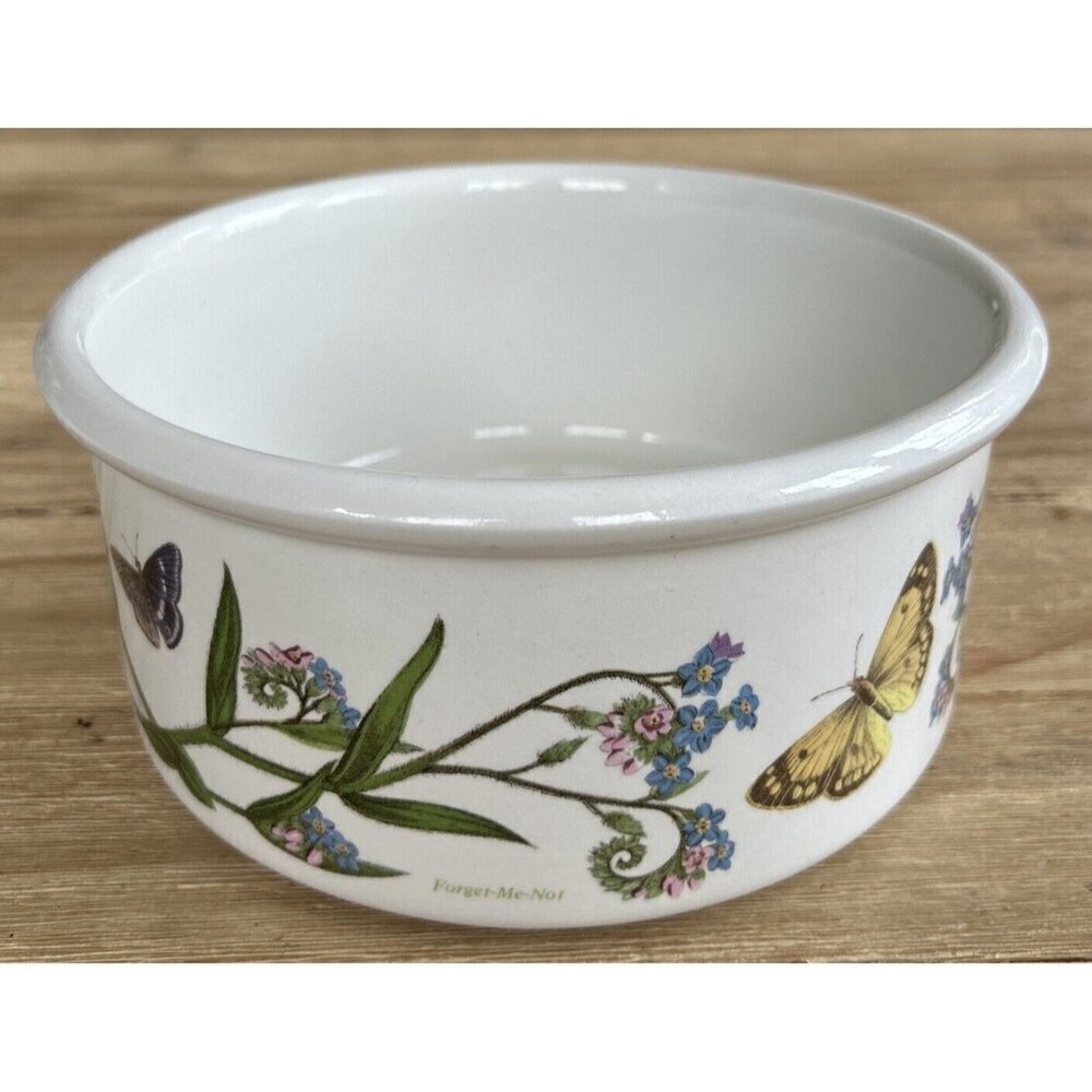 Portmeirion Round Bowl 6 7/8" Vintage Stoke On Trent Forget Me Not Butterflies